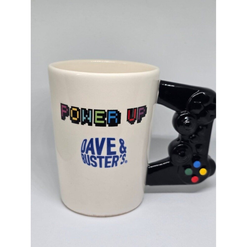 Dave & Buster's Ceramic Mug Power Up Video Game Controller Handle